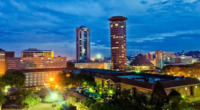 View of Kenyatta Conference Center and the Times Tower in Nairobi, Kenya